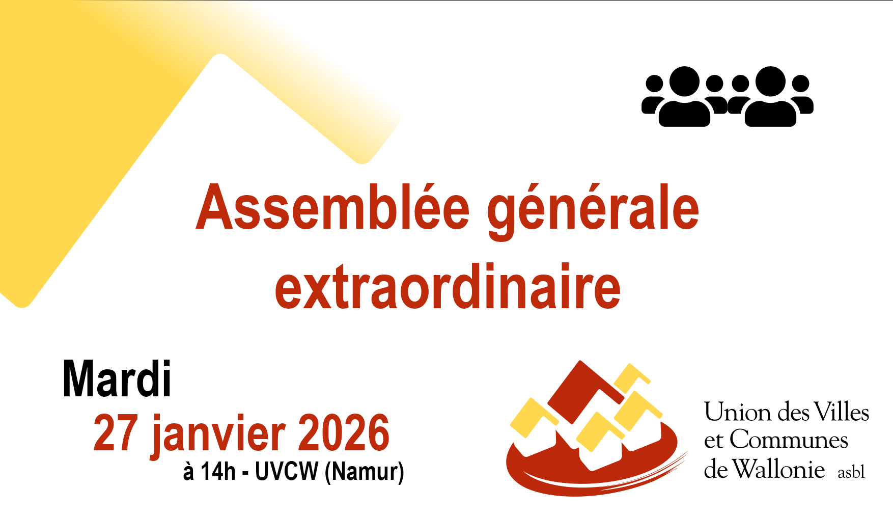 Assemblée générale extraordinaire UVCW 2026 Assemblée générale extraordinaire 2026